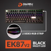 Bàn phím cơ DareU EK87 V2 Black, Rainbow light - Blue Switch