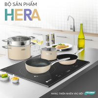 Bộ nồi Inox liền khối Elmich Hera EL-8238 size 16, 18, 22 chảo  full induction 26cm