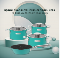 Bộ nồi Inox liền khối Elmich Hera EL-8133 size 16,20,22 chảo 26cm