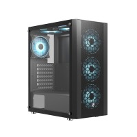 Vỏ máy tính Vitra Saphira NX16 BLACK E-ATX 3FRGB (KÈM 3 FAN RGB)