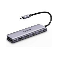 Cổng chuyển USB Type-C sang HDMI, USB 3.0, đọc thẻ SD/TF, hỗ trợ sạc USB-C Ugreen 70411